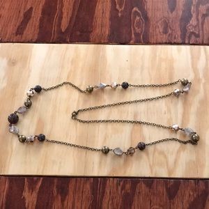 Vintage brown beaded necklace